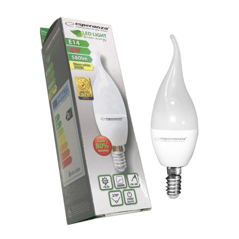 ELL149 LED žárovka T37 E14 6 W, teplá bílá, Esperanza, A+