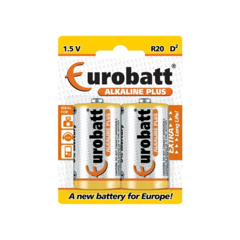 RT23A alkalické baterie PLUS LR20 Eurobatt, 2 ks