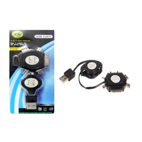DD94 univerzální USB nabíječka s navíjecím kabelem