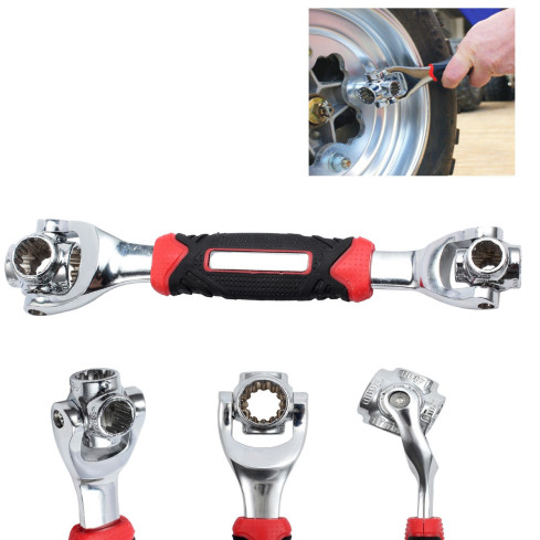 15505 univerzální otočný nástrčný klíč 48 v 1, 8–19 mm, multifunkční