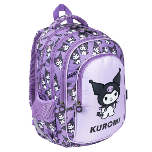 KUR1 školní batoh Kuromi Sanrio, fialový, originální s licencí, St. Majewski, 22 l, 4 přihrádky