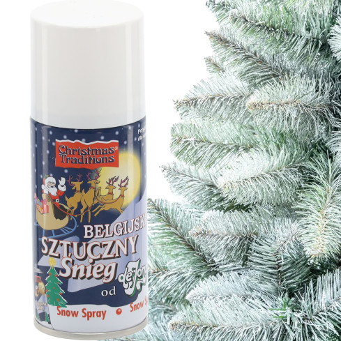 Umělý sníh ve spreji, originální, belgický, na vánoční stromeček, okna, vánoční ozdoby, 150 ml