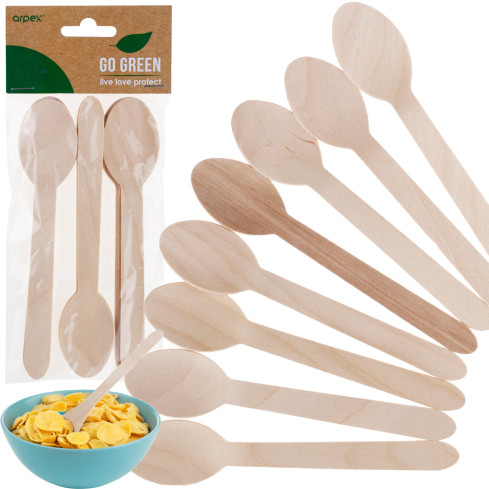 ARP7874 dřevěné lžičky a lžíce 16 cm, 8 ks, gril, grilování, oslava, večírek