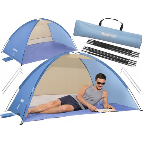 68105 plážový stan, skládací paraván pro 2 osoby, lehký, 2 m × 1,2 m