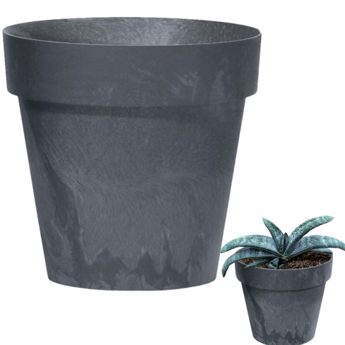 DCUB140E-S433 květináč, dekorativní květináč, obal s efektem betonu, šedý, plastový, 1,2 l