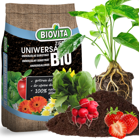 BIO15 – univerzální ekologická BIO zemina pro květiny a rostliny, 10 l, s hnojivem Biovita