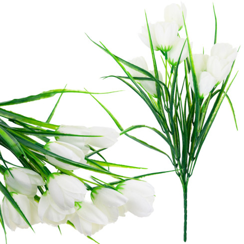 CV07855-1 tulipány kytice tulipánů umělé květiny bílé v kytici tulipánů dekorace