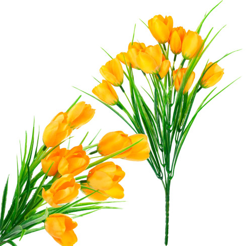 CV07855-5 tulipány, kytice tulipánů, umělé květiny, žluté tulipány v kytici, dekorace