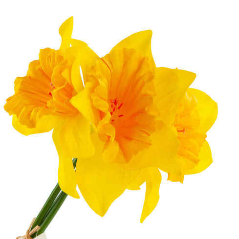 CV21321-3 narcisy, kytice umělých okrasných květin, narcis v kytici, pogumované