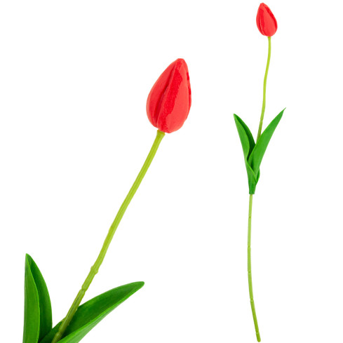 CV26799-7 umělý tulipán s gumovým povrchem, červený, krásný jako živý, pěnové tulipány, dekorace