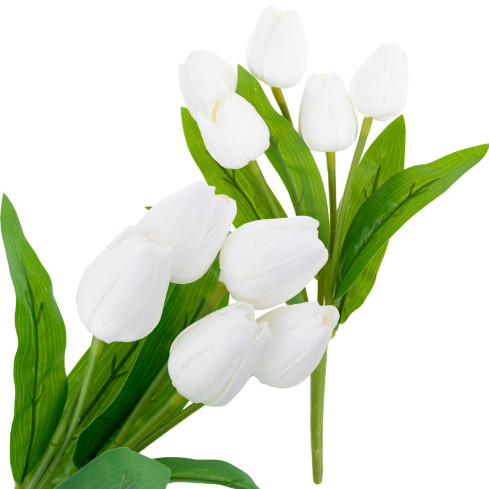 CV26805-2 tulipán, kytice tulipánů, bílé, krásné jako živé, umělé pěnové tulipány