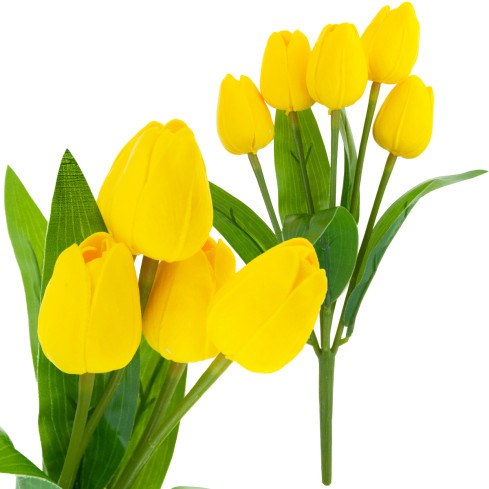 CV26805-5 velký kytice tulipánů X5 umělé květiny tulipány v kytici žluté