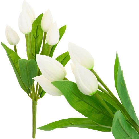 CV26806-1 tulipán, kytice tulipánů, bílé, krásné jako živé, umělé pěnové tulipány