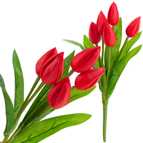 CV26806-5 tulipán, kytice tulipánů, červené, krásné jako živé, umělé pěnové tulipány