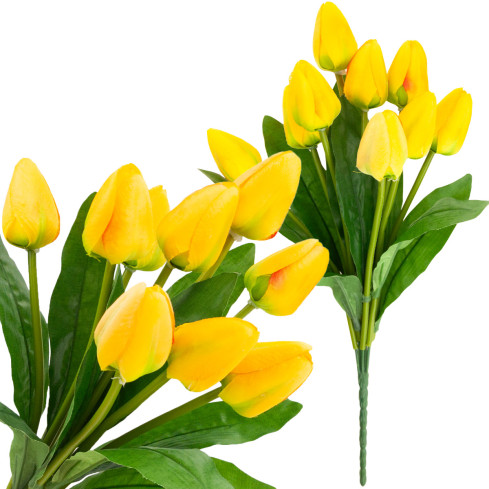 CV26813-2 velký kytice tulipánů X9 umělé květiny tulipány v kytici žluté