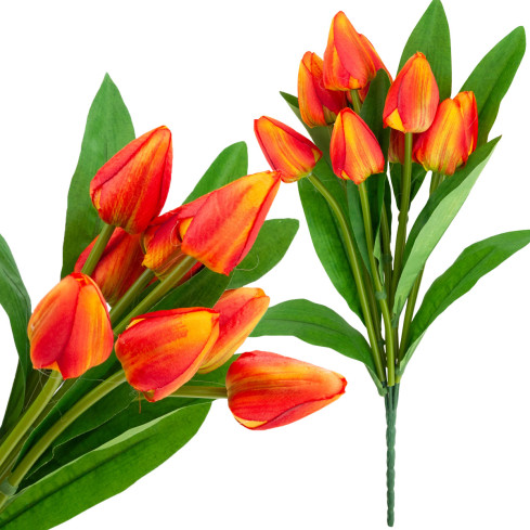 CV26813-3 tulipán, kytice tulipánů, krásná jako živé tulipány, oranžové květy, X9