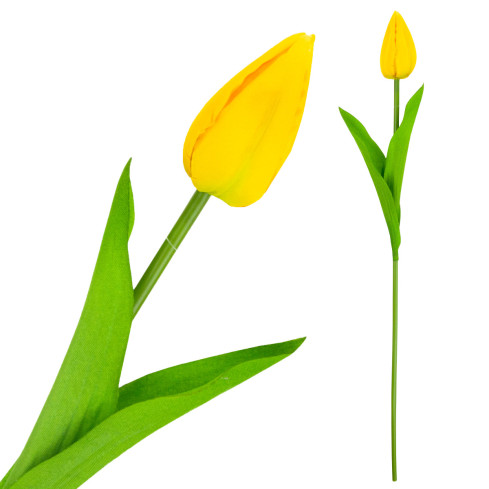 CV31234-2 žlutý tulipán, vypadá jako živá květina, umělá květina do kytice nebo dekorace