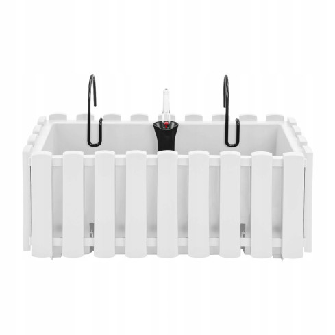 DDEF400W-S449 balkonový květináč, vhodný na balkon, zábradlí, terasu, bílý
