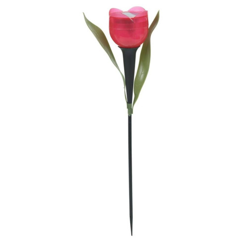 Solární lampička ve tvaru květiny, tulipánová lampa, červená, 29 cm, 1 ks.