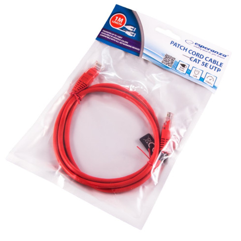EB273R kabel UTP Cat 5e patchcord 1 m červený
