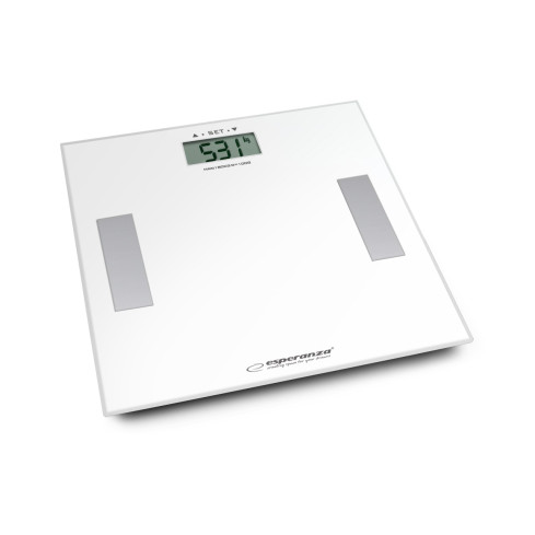 ES132 sharp digitální koupelnová váha s LCD displejem, bílá, do 180 kg