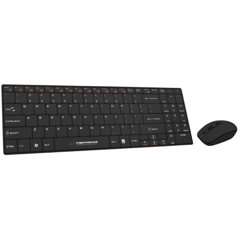 EK122K Esperanza – bezdrátová sada klávesnice + myš 2,4 GHz USB Liberty, černá
