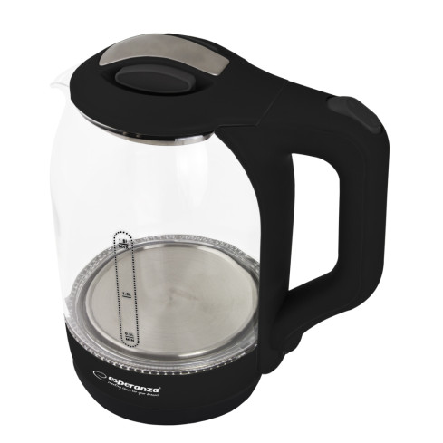 EKK025K Esperanza skleněná elektrická konvice Yukon 1,7 l, černá