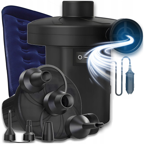 SP43 elektrická pumpa na bazén, míče, matrace, 12 V + nástavce na kolo a auto