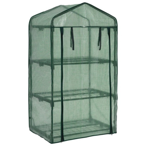 TG71366 mini balkonový skleník s policemi, fólií, sadbovačem pro výsev a herbářem, 125 × 69 × 49