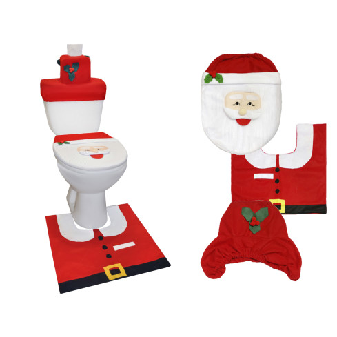 SW62 vánoční koupelnová sada – Santa Claus: kobereček do WC, potah na sedátko