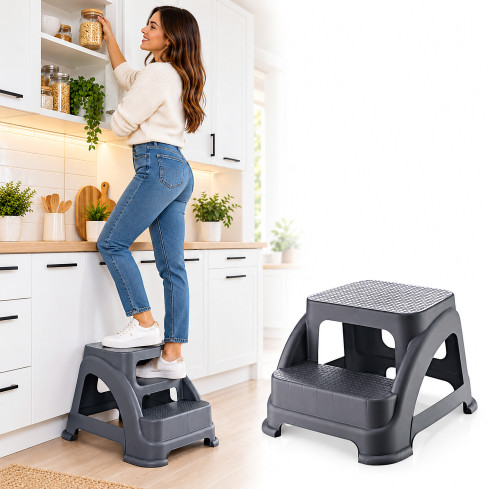 HOB081398 dvoustupňová protiskluzová plošina – schůdky pro děti a seniory, nosnost 120 kg, do sprchy