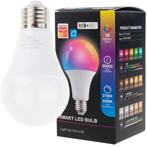 IM025 inteligentní LED žárovka E27 Tuya, s RGB ovládáním, 2700 K–6500 K