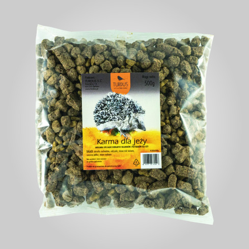 Krmivo pro volně žijící ježky, plnohodnotná krmná směs bohatá na bílkoviny, Turdus 500 g