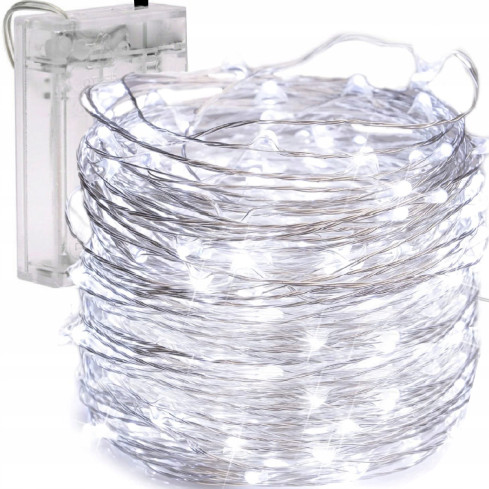 TG66263-1 světýlka na drátku, 80 LED, mikro girlanda, studená bílá, AA