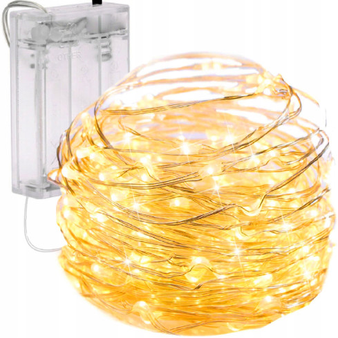 TG66263-2 vánoční světýlka na drátku, 80 LED diod, mikrogirlanda, teplá bílá, AA