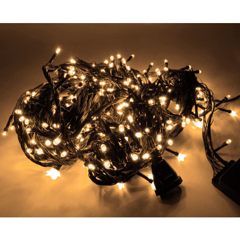 SW19 vánoční světýlka, 300 LED, bílá a teplá bílá, silný kabel