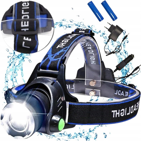 XA121 čelovka LED s zoomem, Cree XML, T6, výkonná čelovka, akumulátor + nabíječka