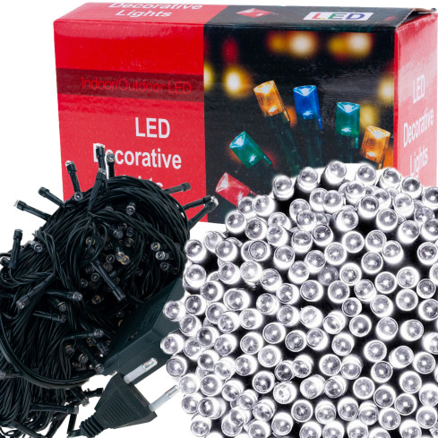 LZ500 vánoční světýlka, 500 LED, studená bílá, vnitřní vánoční osvětlení