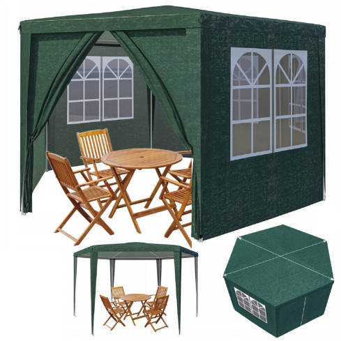 TG77597-1 zahradní stan, prodejní pavilon, altán do zahrady nebo na terasu, 2 x 2 x 2,5 m