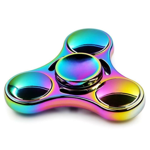 Fidget spinner – kovový spinner s duhovým leskem