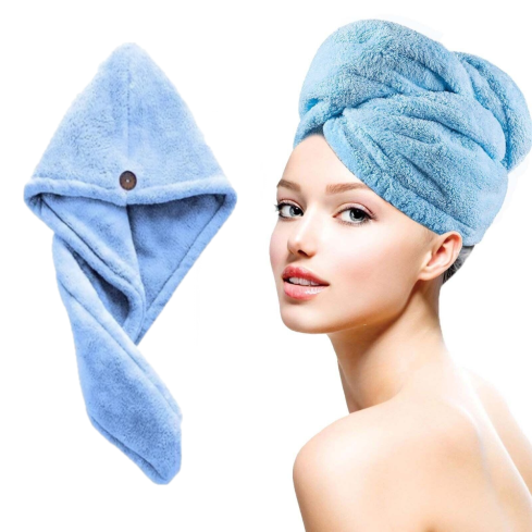 AG23 ručník na hlavu, turban na vlasy z mikrovlákna pro mokré vlasy, mikrovlákno