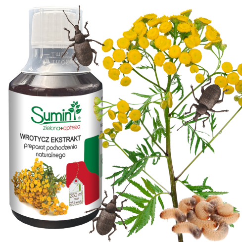 SUM25 Sumin extrakt z vratiče 250 ml, přírodní vratič proti housenkám a hmyzu, prostředek proti půdním škůdcům