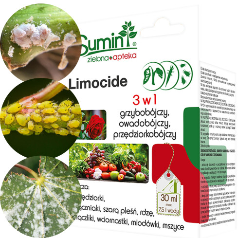 SUM33 Limocide 30 ml, přípravek 3 v 1, insekticid a fungicid, proti škůdcům, jako jsou roztoči