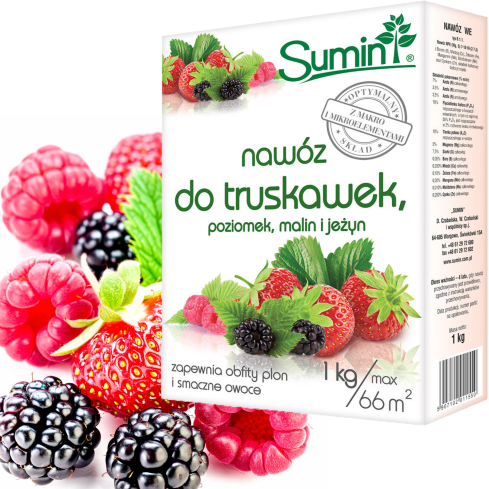 SUM77 – hnojivo Sumin pro jahody, lesní jahody, maliny a ostružiny, optimální složení, 1 kg