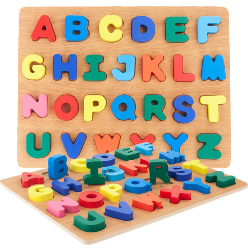 TG50035 dřevěné písmenkové puzzle, skládačka s abecedou, k učení, vzdělávací