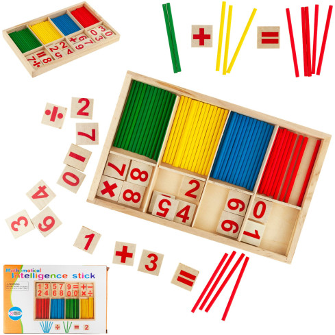 TG50050 matematická sada, dřevěné tyčinky, sada pro výuku počítání, matematika