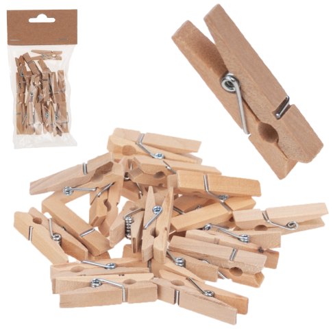 TG54936 dřevěné sponky, mini sponky, dekorace, 20 ks