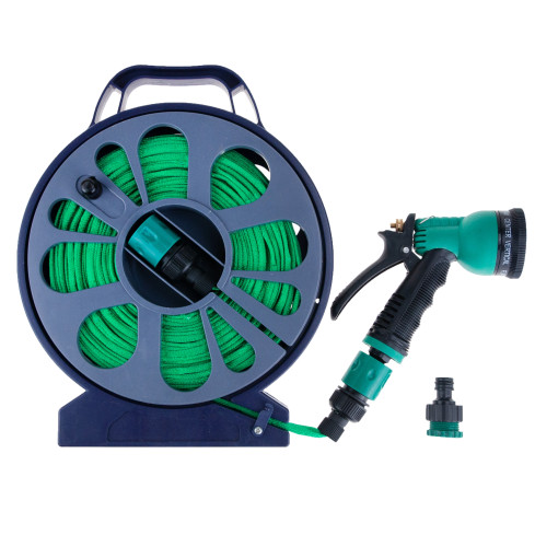 TG56042 zahradní hadice s navíjecím mechanismem a pistolí na 15m cívce