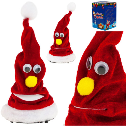 TG59735 čepice Santa Clause, hrající, tančící, vtipná, vánoční
