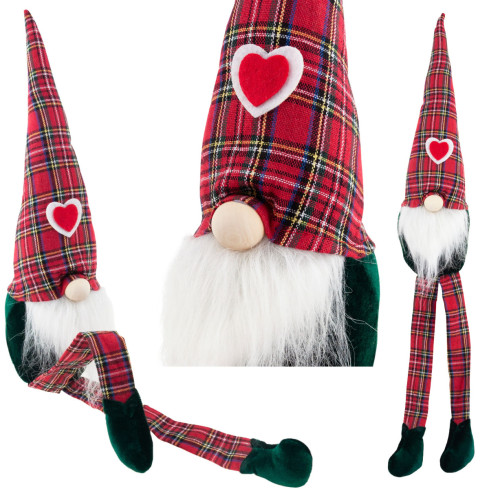 TG63095 vánoční skřítek pod stromeček, trpaslík, gnóm, Santa Claus, velký, 67 cm, ozdoba, dárek